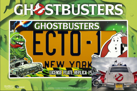 Random 56 Gifts for Movie Lovers Ghostbusters Licence Plate Replica - Ecto-1