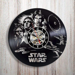 Random 55 Gifts for Movie Lovers Vintage Style Star Wars Vinyl Record Clock