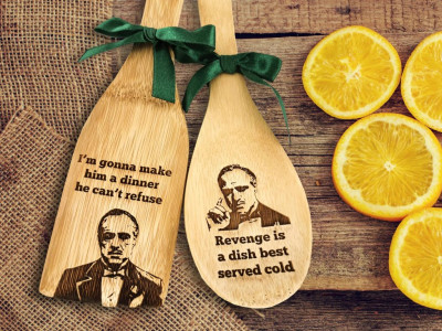 Random 139 Gifts for Movie Lovers The Godfather Engraved Spatula and Spoon
